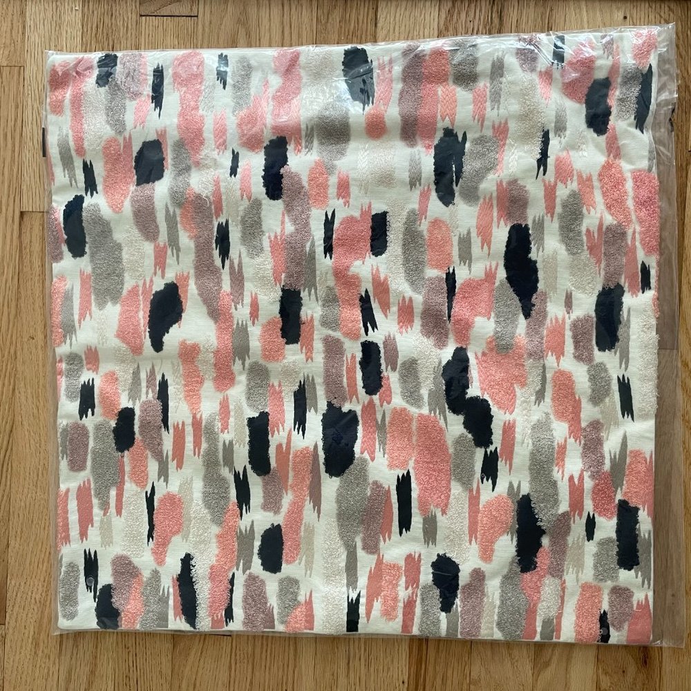 NWT West Elm Embroidered Brushstrokes Pink Pillow Cover
